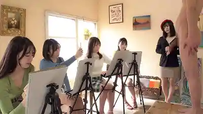 DHLD-021 素描課也能這麼刺激？打工誤入全是正妹的教室，竟被逼當裸模！被盯著看硬了還被榨乾了 ~ 永野鈴 花音うらら 菜月光 白石環奈 雨宮綾花的劇照18