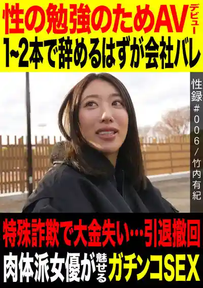 MREC-006 性録#006 為了學習性知識出道拍AV 本想拍2部就收手 卻遭遇詐騙損失巨款…肉慾派女優的真槍實彈SEX紀實 ~ 竹內有紀的劇照5